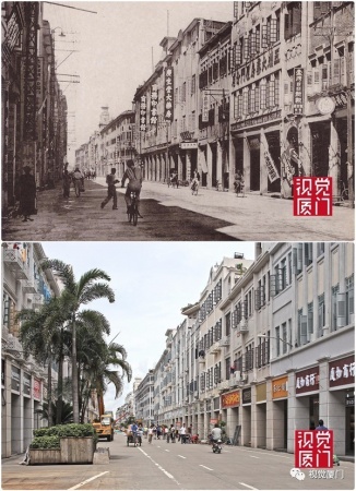 55組廈門(mén)中山路今昔對(duì)比，驚艷了整整80年，越看越感動(dòng)